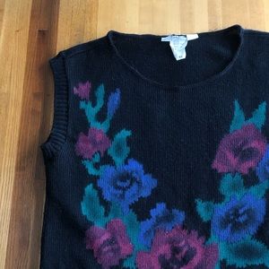 Vintage floral sweater vest